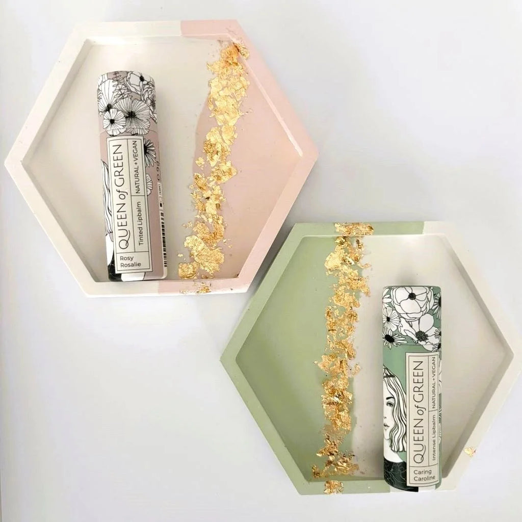 Geschenkset mit Lipbalm und Keramik-Tablett